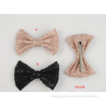 2014 new style /fashionable shiny rhodium hair clip/textured brown and black lace bows/sequins
